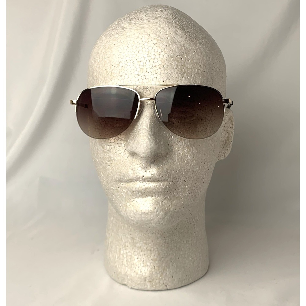 Fossil Aviator Sunglasses Womens Brown Gradient Lens Partial Rim FW5-60-14-140 - Picture 9 of 11